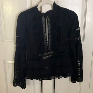 Sea New York Macrame Bell Sleeve Top